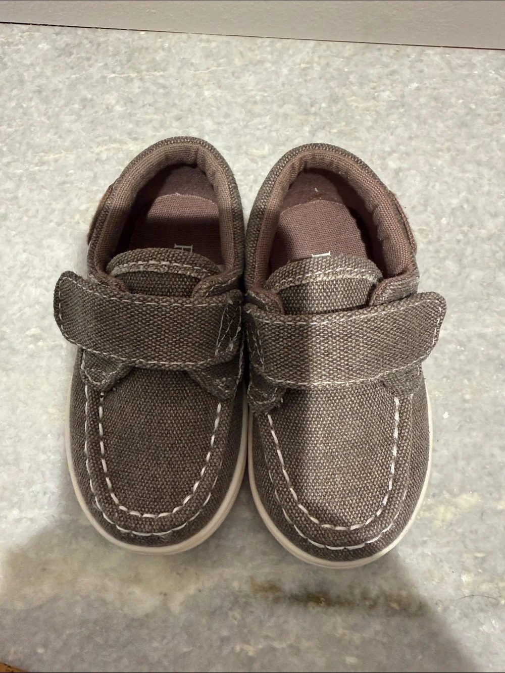 The Children's Place Brown Canvas Hook-and-Loop Toddler Shoes